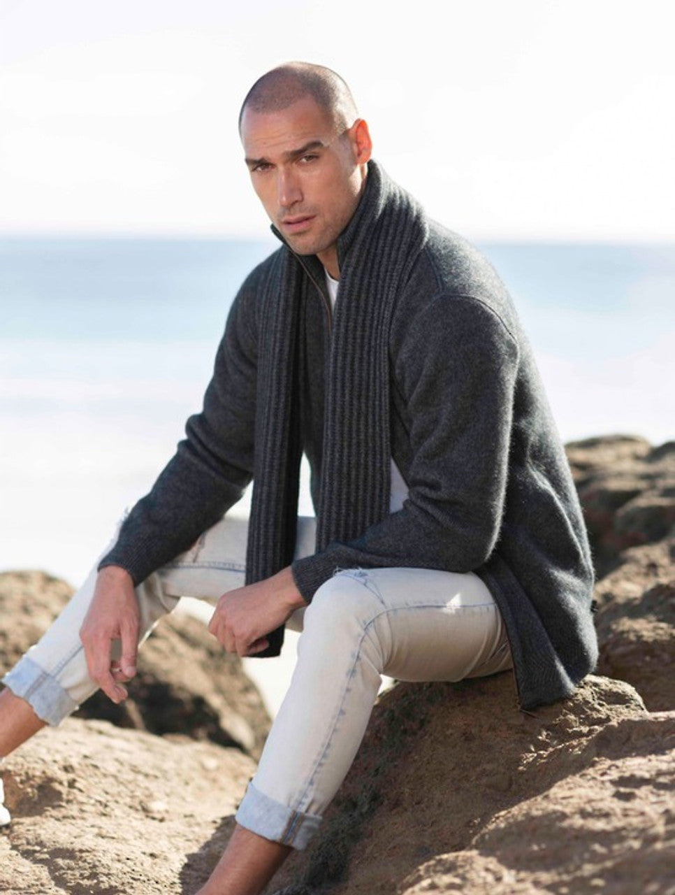 Merino Possum Zip Thru Collar Jacket