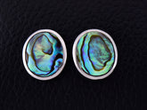 Big paua oval 925 silver stud