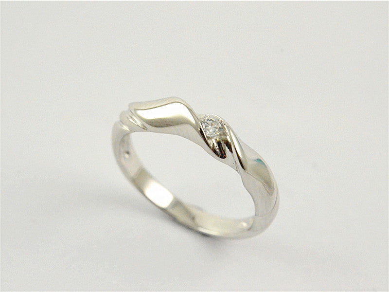 Wave zircon 925 silver ring