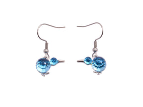 Boxed kiwi rhodium earrings with Crystal from Swarovski