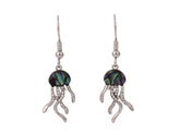 Boxed paua jellyfish rhodium earrings