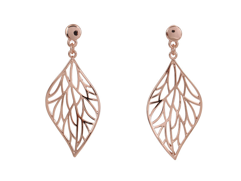 Boxed big leaf earrings