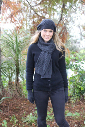 Pure Alpaca Cable Scarf