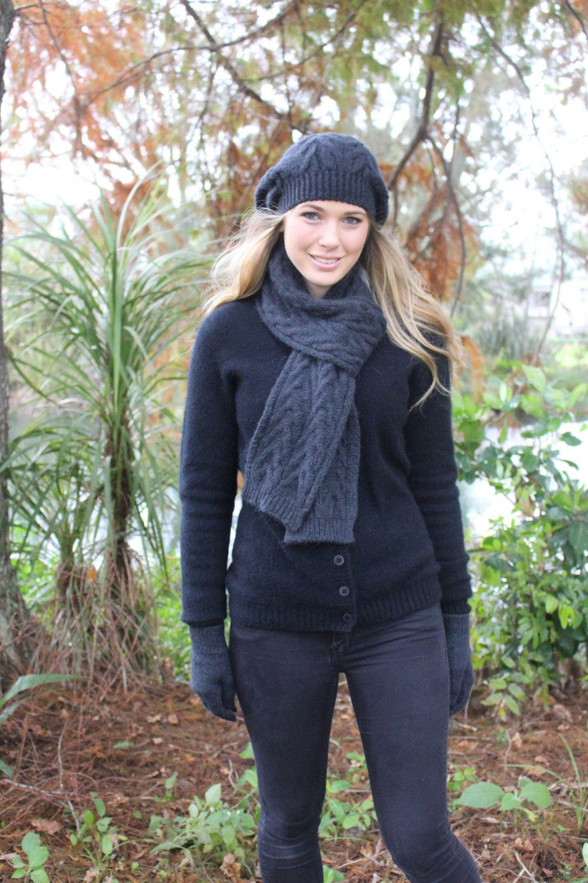 Pure Alpaca Cable Scarf