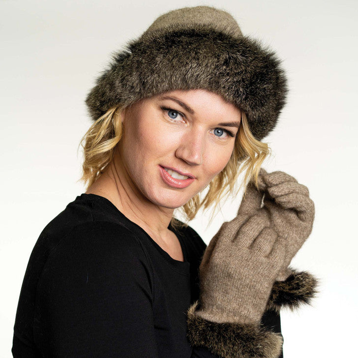 Merino Possum Fur Trim Beanie