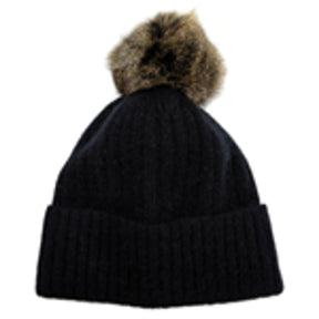 Merino Possum Fur Pom Pom Beanie