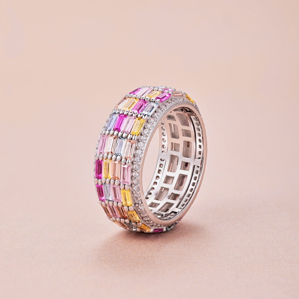 925 Silver Multi-Color Ring