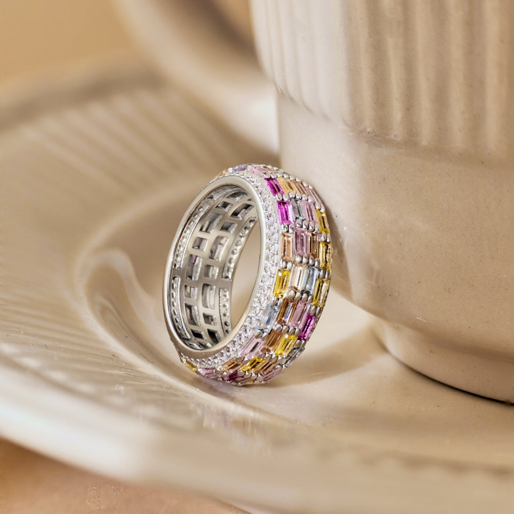 925 Silver Multi-Color Ring