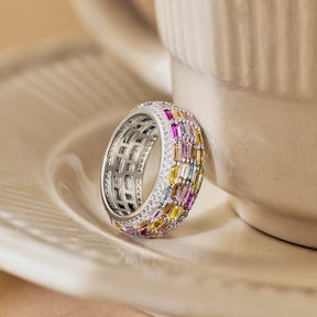 925 Silver Multi-Color Ring