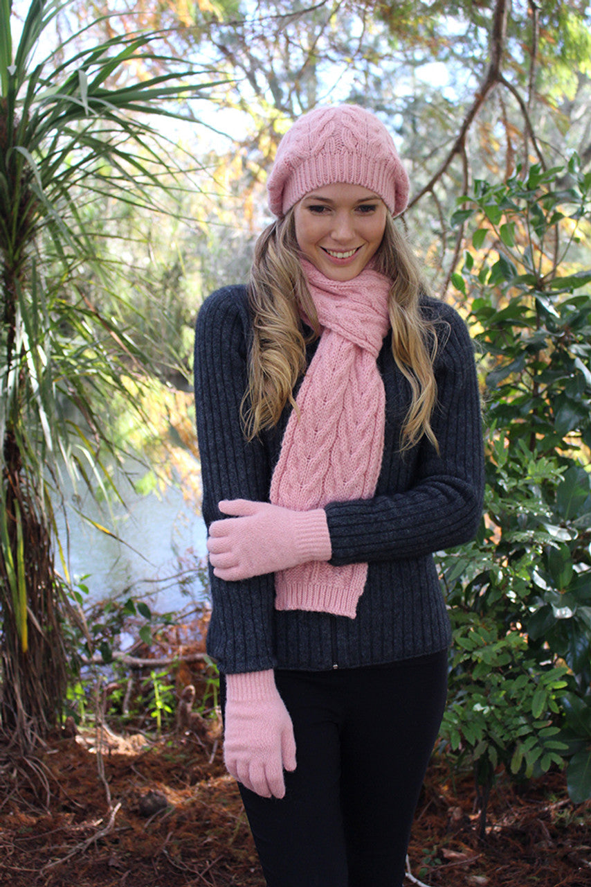 Pure Alpaca Cable Scarf