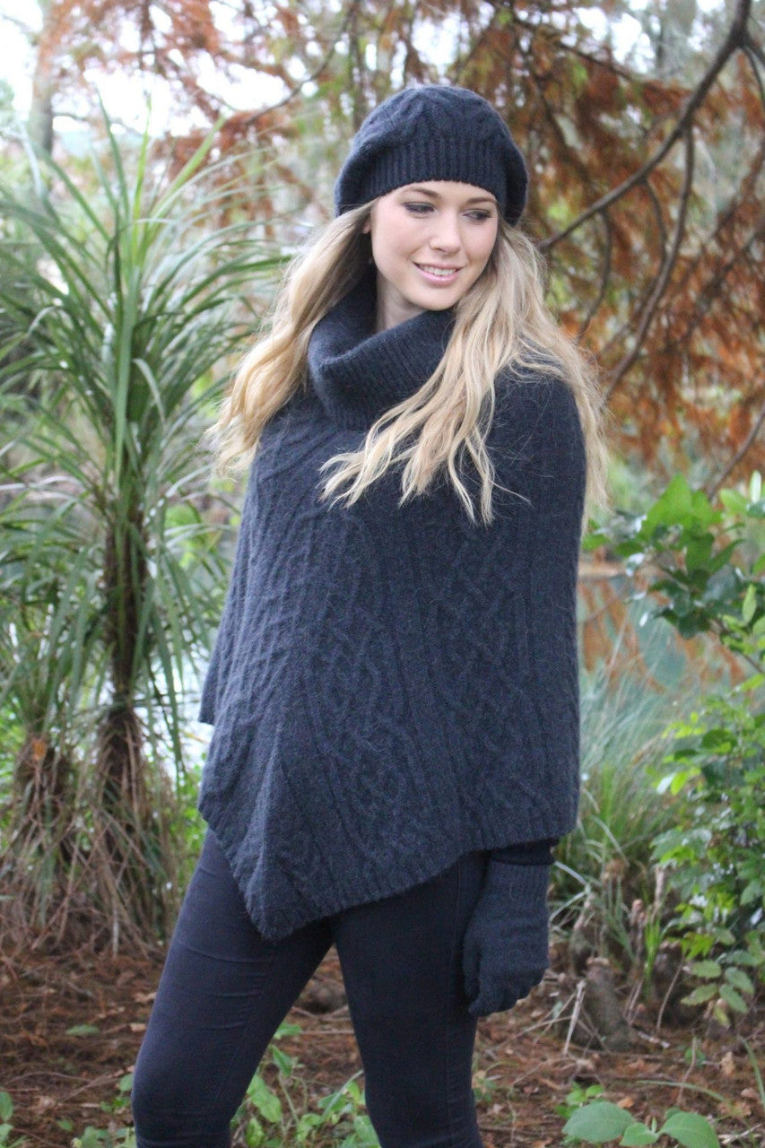 Pure Alpaca Cable Beanie